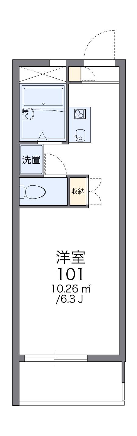 レオパレスフィオーレ(1K/1階)の間取り写真