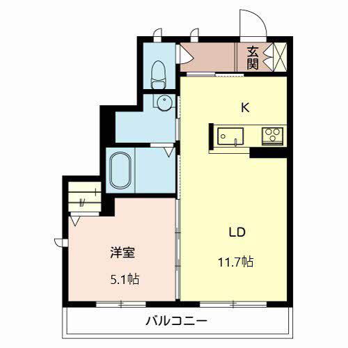 ライフステージ千里丘I(1LDK/2階)の間取り写真