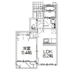 ニッカン108(1LDK/1階)の間取り写真