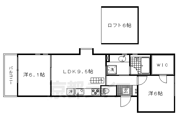 BOULOGNE府庁前(2LDK/3階)の間取り写真