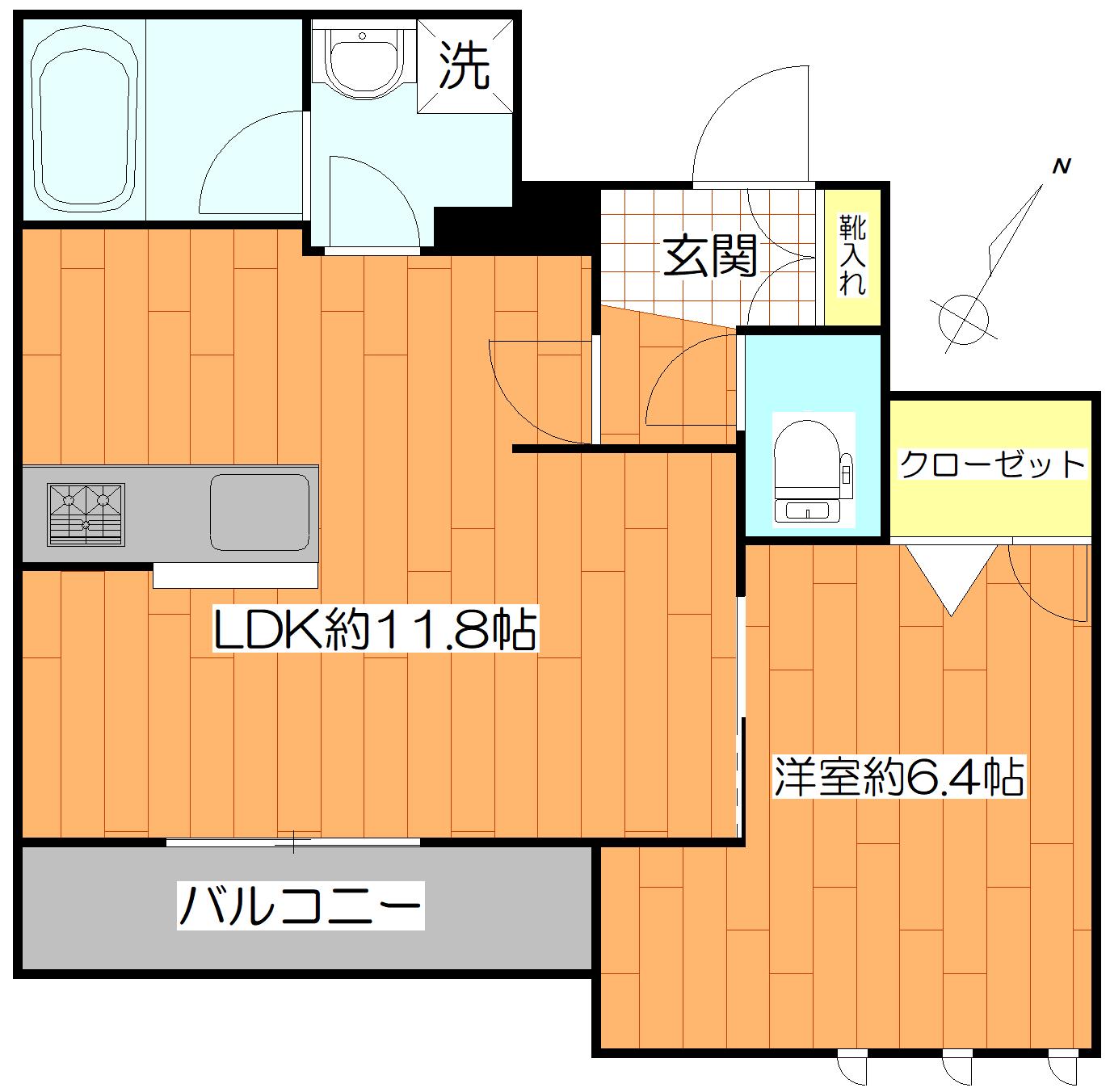 VILLAGE DES DRAGONS(1LDK/2階)の間取り写真