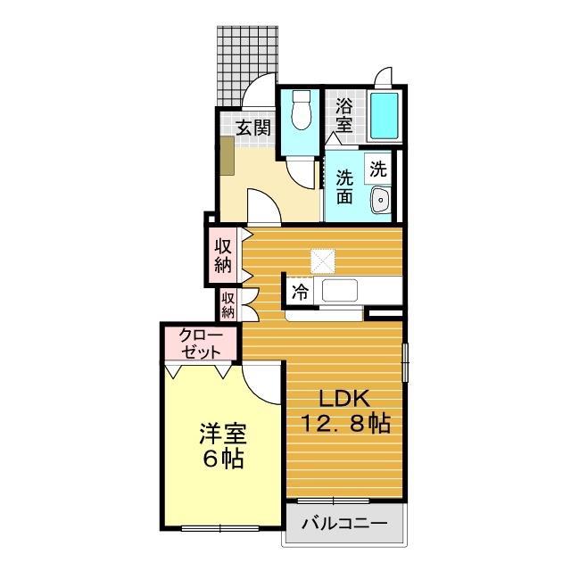 サニーレジデンス I番館(1LDK/1階)の間取り写真