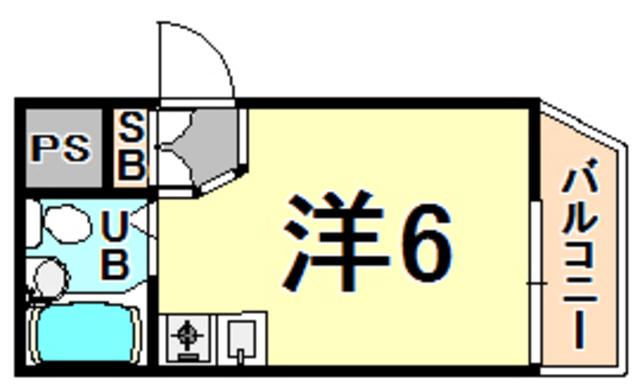 コスモメイト伊丹(ワンルーム/3階)の間取り写真