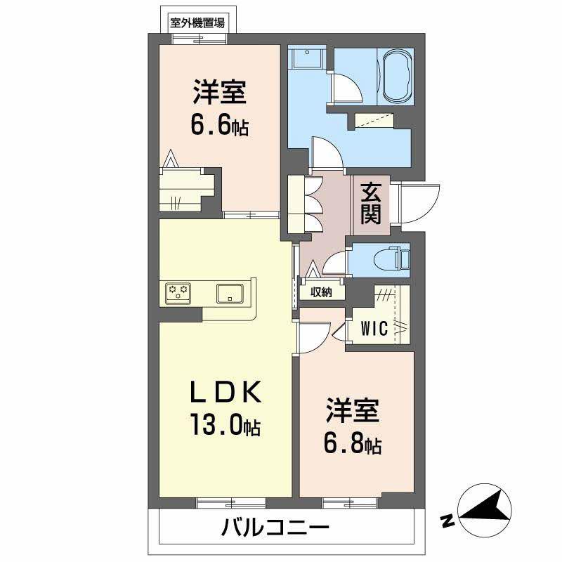 シャーメゾングランノード(2LDK/3階)の間取り写真
