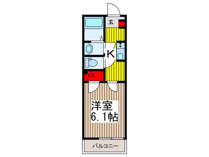 アウティス(1K/2階)の間取り写真