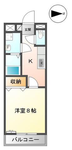 グレースフル(1K/1階)の間取り写真