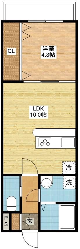 エトピリカ(1LDK/2階)の間取り写真