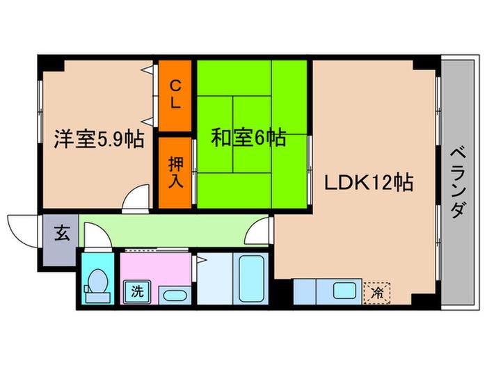 COMFORT T1(2LDK/3階)の間取り写真