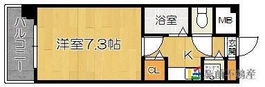 リバーシティ室見(1K/2階)の間取り写真