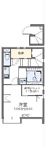 レオネクストソレイユ(1K/2階)の間取り写真