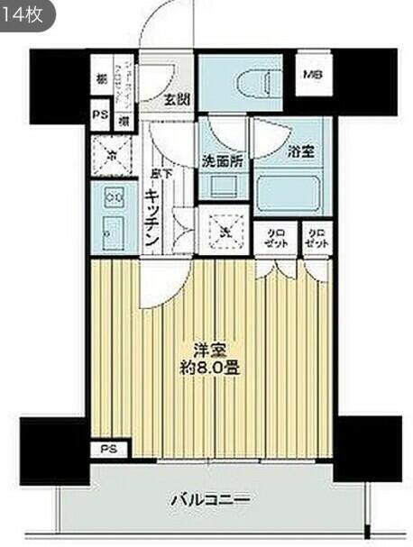 ライオンズ浅草橋ミレス(1K/1階)の間取り写真