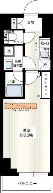 ブライズ亀戸DUE(1K/2階)の間取り写真