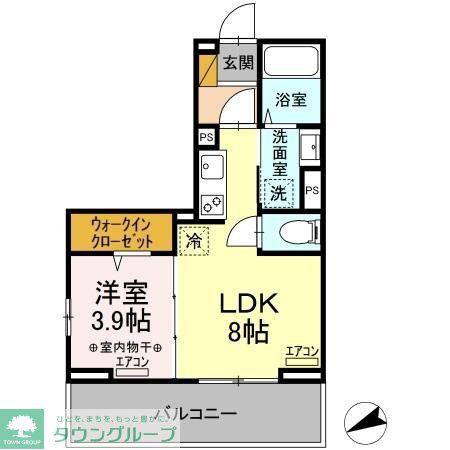 イースト SIDE RESIDENCE2(1LDK/2階)の間取り写真