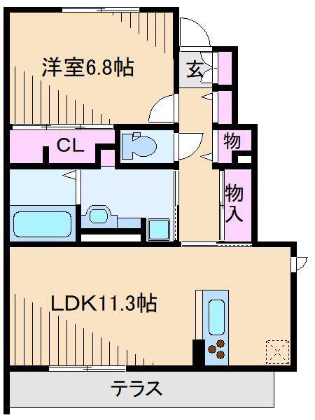 SHIKI ESTATE(1LDK/1階)の間取り写真