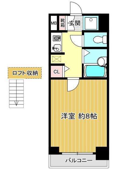 柾木マンションウエスト(1K/2階)の間取り写真