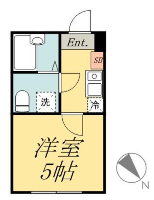 ALFA東金町(1K/2階)の間取り写真