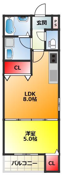 CHILLWAY吹田元町(1LDK/3階)の間取り写真