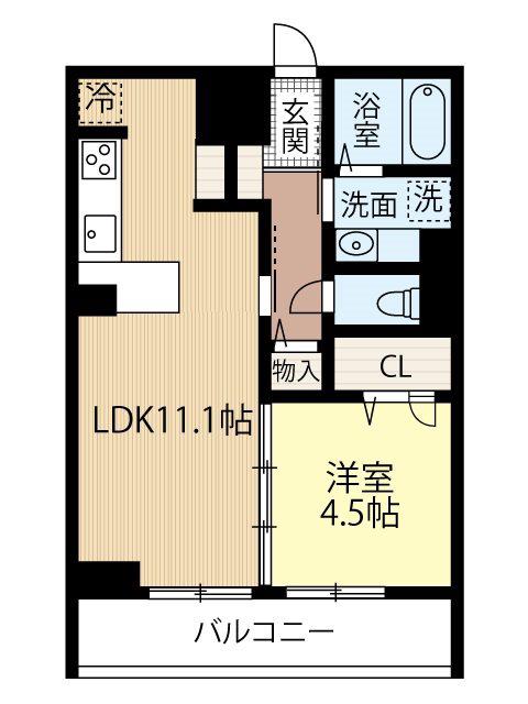 AREA AKAGUMAIII(1LDK/3階)の間取り写真