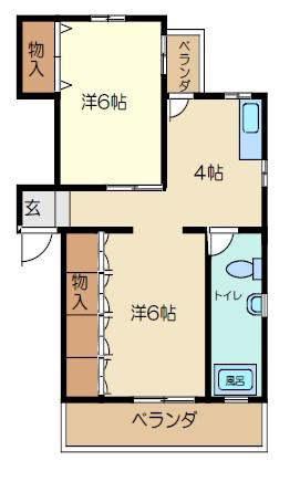 マンションL(2K/4階)の間取り写真