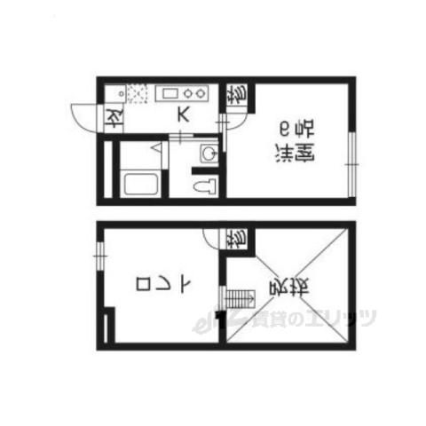 ロフティ西院(1K/1階)の間取り写真