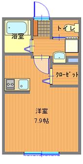 アメニティ城西(1K/1階)の間取り写真