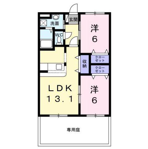 ファミーユ28(2LDK/1階)の間取り写真