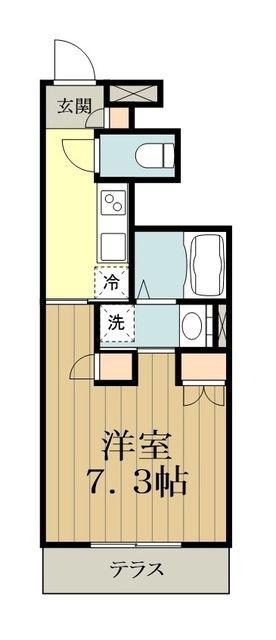 アトリオ(1K/1階)の間取り写真