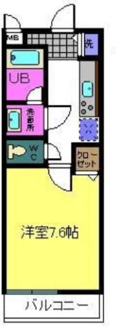 EDEN COURT(1K/1階)の間取り写真