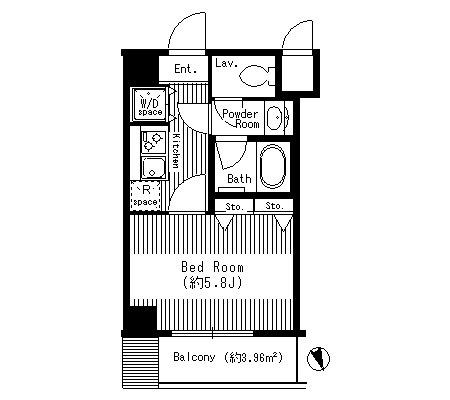 アルテリア方南町(1K/5階)の間取り写真