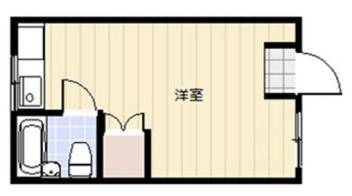 樫山ビル若葉荘(ワンルーム/2階)の間取り写真