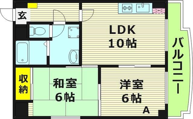 ICUBE都島(2LDK/7階)の間取り写真