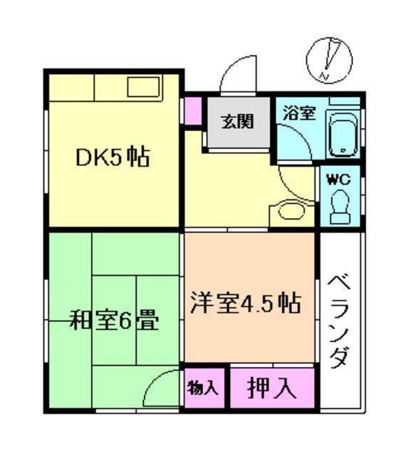 静マンション(2DK/2階)の間取り写真