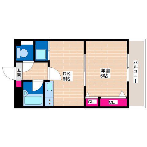 メゾンドフルール(1DK/3階)の間取り写真