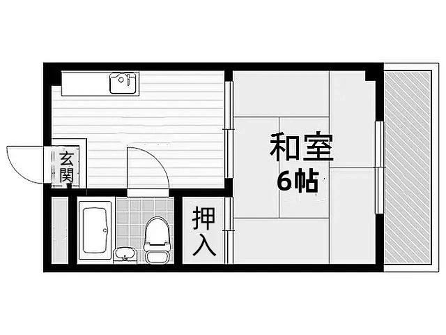 ビスタ新庄ハイツIII(1DK/5階)の間取り写真