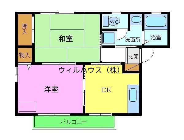 ピュアハイツ(2K/1階)の間取り写真