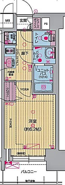プレサンス名駅南エディフィス(1K/10階)の間取り写真