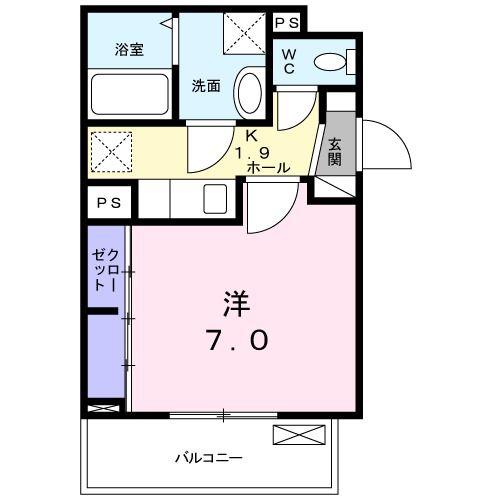 グランツ(1K/2階)の間取り写真
