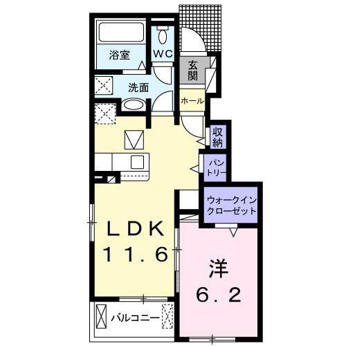 カンプ・ノウ(1LDK/1階)の間取り写真