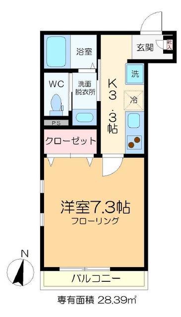 メゾン イースト(1K/3階)の間取り写真