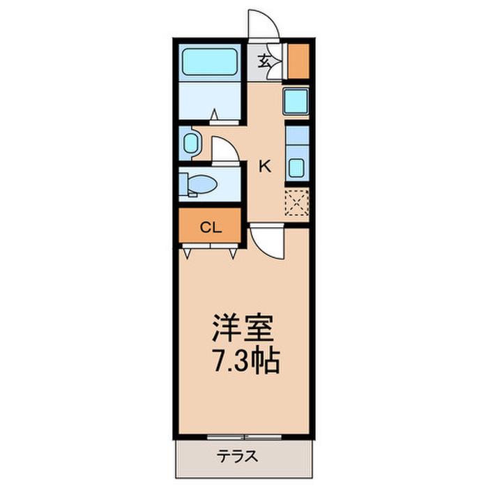 ハイム シンシア(1K/1階)の間取り写真