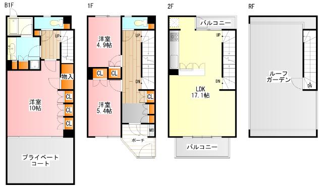 ブルームコート高幡不動(3LDK/B1階)の間取り写真
