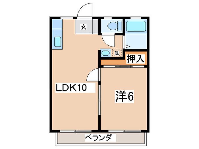 サンフェリカB(1LDK/1階)の間取り写真