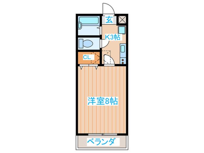 仙台白萩マンション(1K/4階)の間取り写真