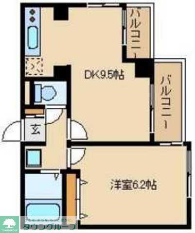東川口マンション(1DK/4階)の間取り写真