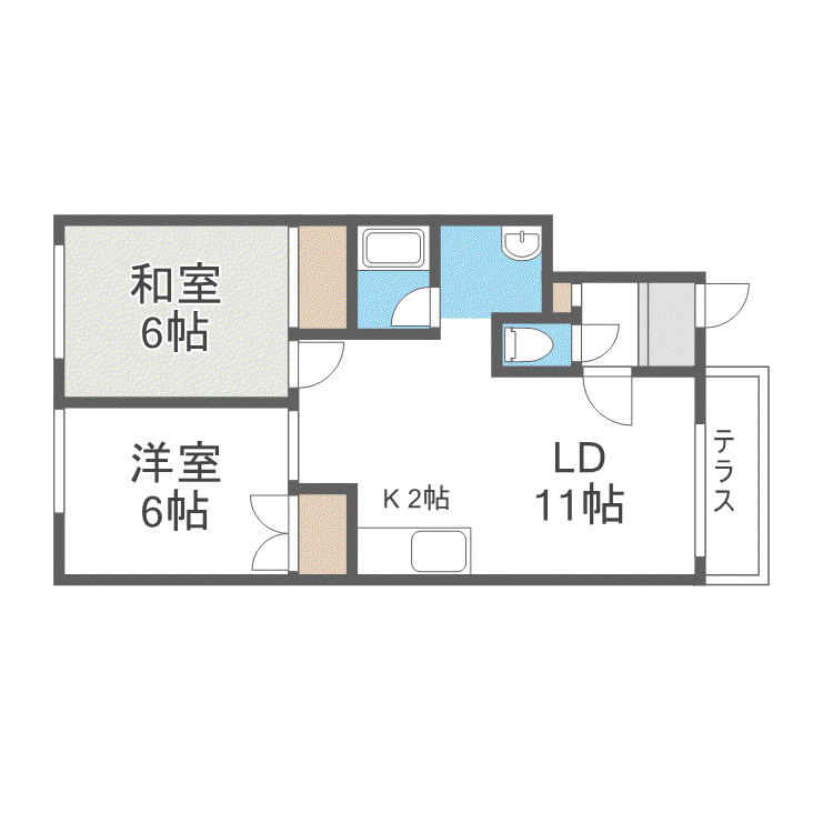 サンクレスト大栄(2LDK/1階)の間取り写真