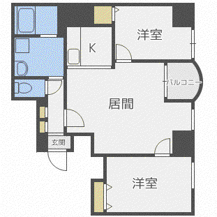 ロイヤルコート33(2LDK/8階)の間取り写真