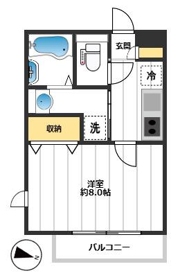 さくらVILLA・HIRAI(1K/2階)の間取り写真