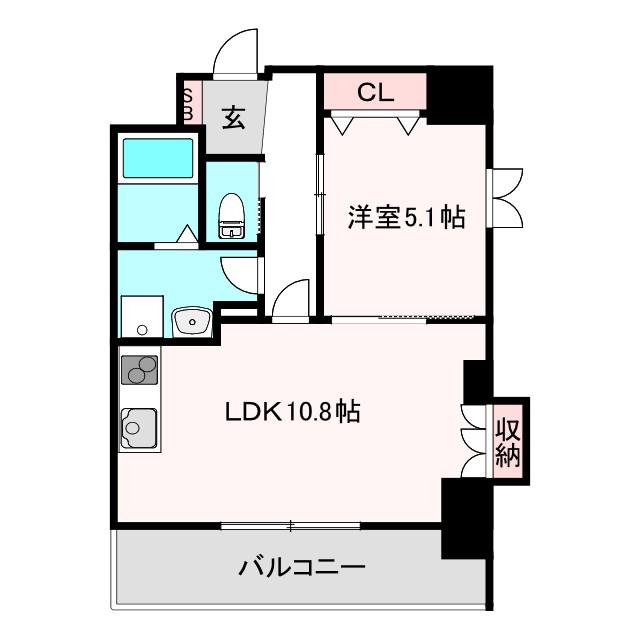 MONMAISON1(1LDK/6階)の間取り写真