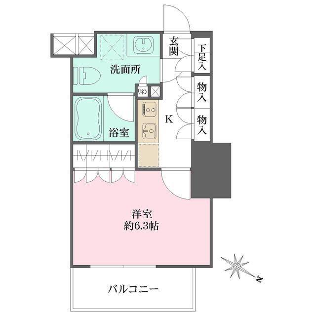 ザ・パークワンズ渋谷本町(1K/7階)の間取り写真