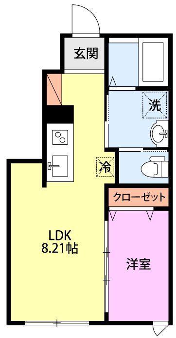 TRY ONE(1LDK/1階)の間取り写真